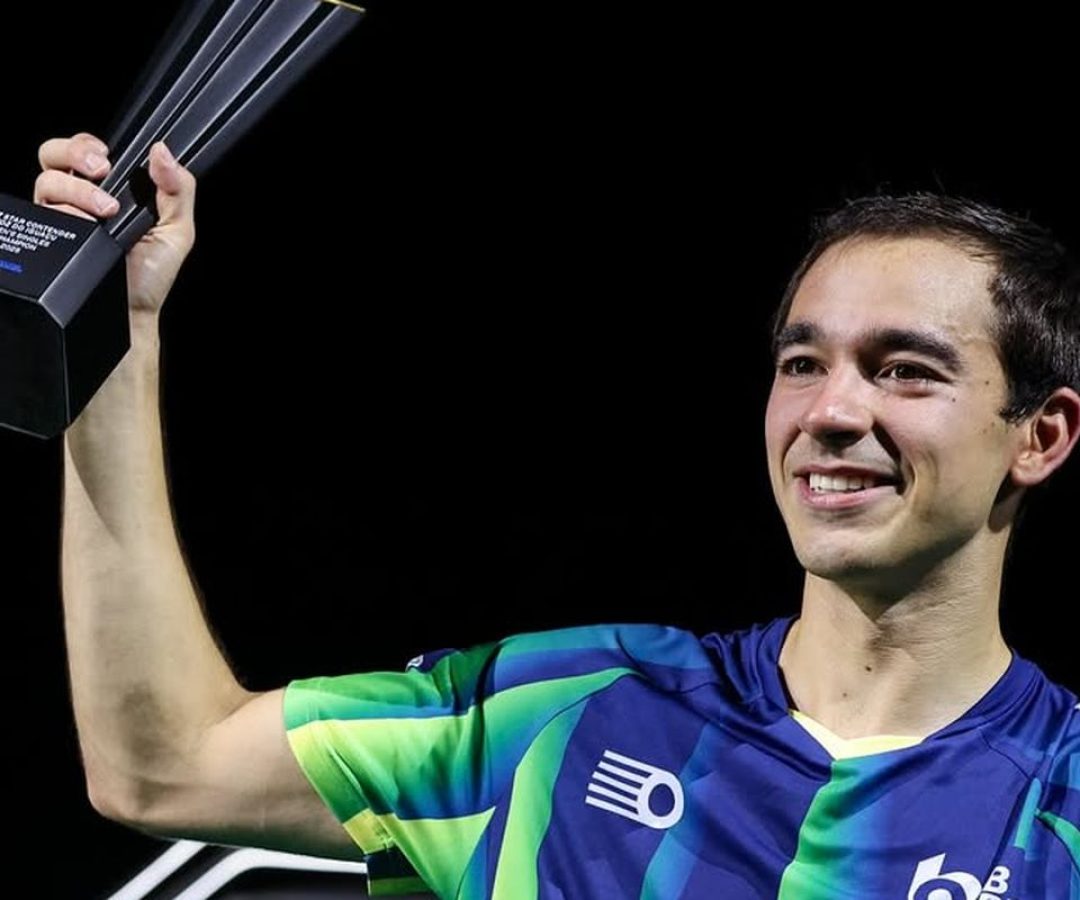 Hugo Calderano comemora titulo em Foz do Iguaçu, o 4º